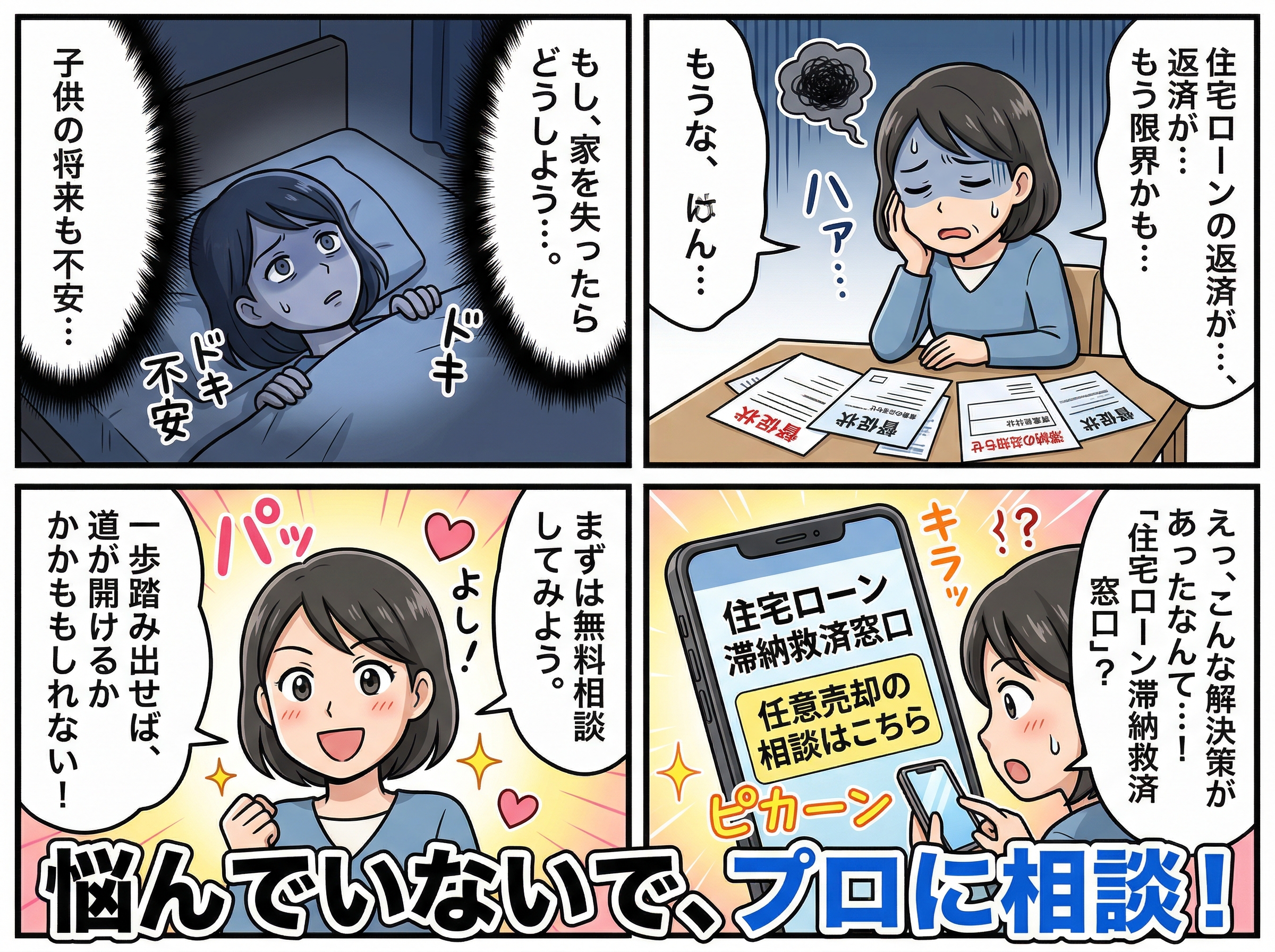 住宅ローン返済に悩むイメージ